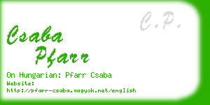 csaba pfarr business card